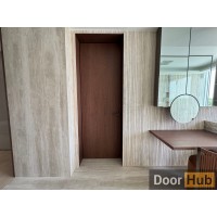 Natural Veneer Interior Door with Timeless Gold Anodized Profile – Developer Supply UAE